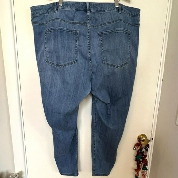 LANE BRYANT PLUS SIZE 26 MEDIUM WASH SKINNY ANKLE JEANS SCATTERED RHINESTONES - Picture 9 of 10